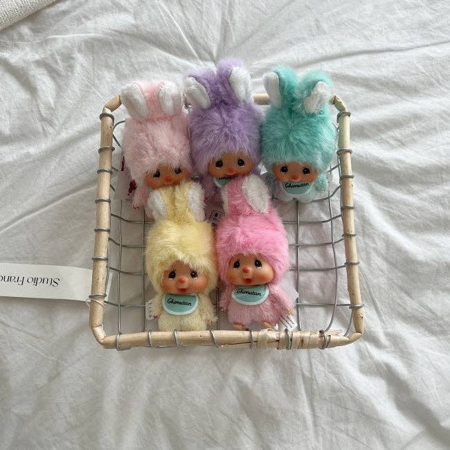 MOND HAUS – Engroshandel Nøglering - Dame – Tolly plyssnøglering, plysset kanindragt babyabe charm5