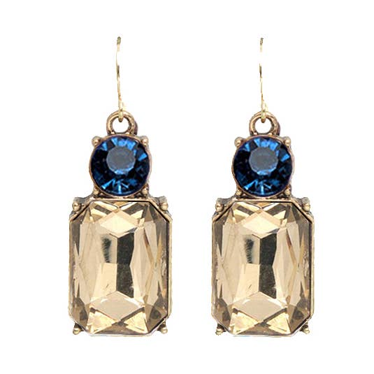 Last True Angel - Wholesale Dangle earrings - Twin Gem Earring in Smoke & Blue 0