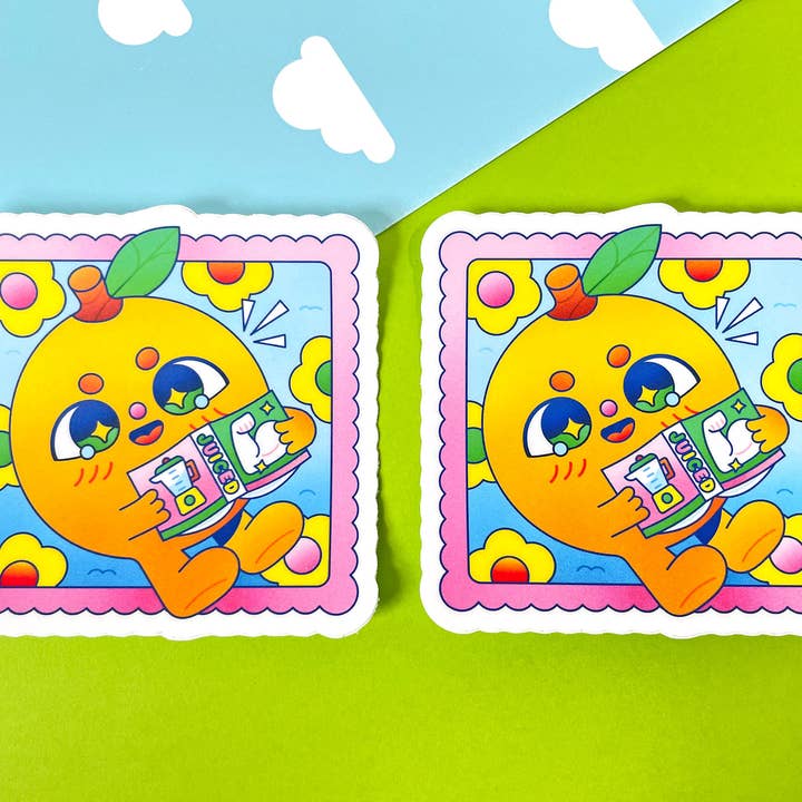 Kidnichols - Wholesale Sticker - Orange Juiced Matte Vinyl Sticker | Working Out | Foodie3