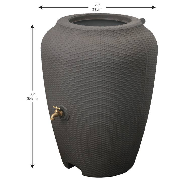 Algreen - Vente Outil de jardinage - Tonneau de pluie en osier 50G1