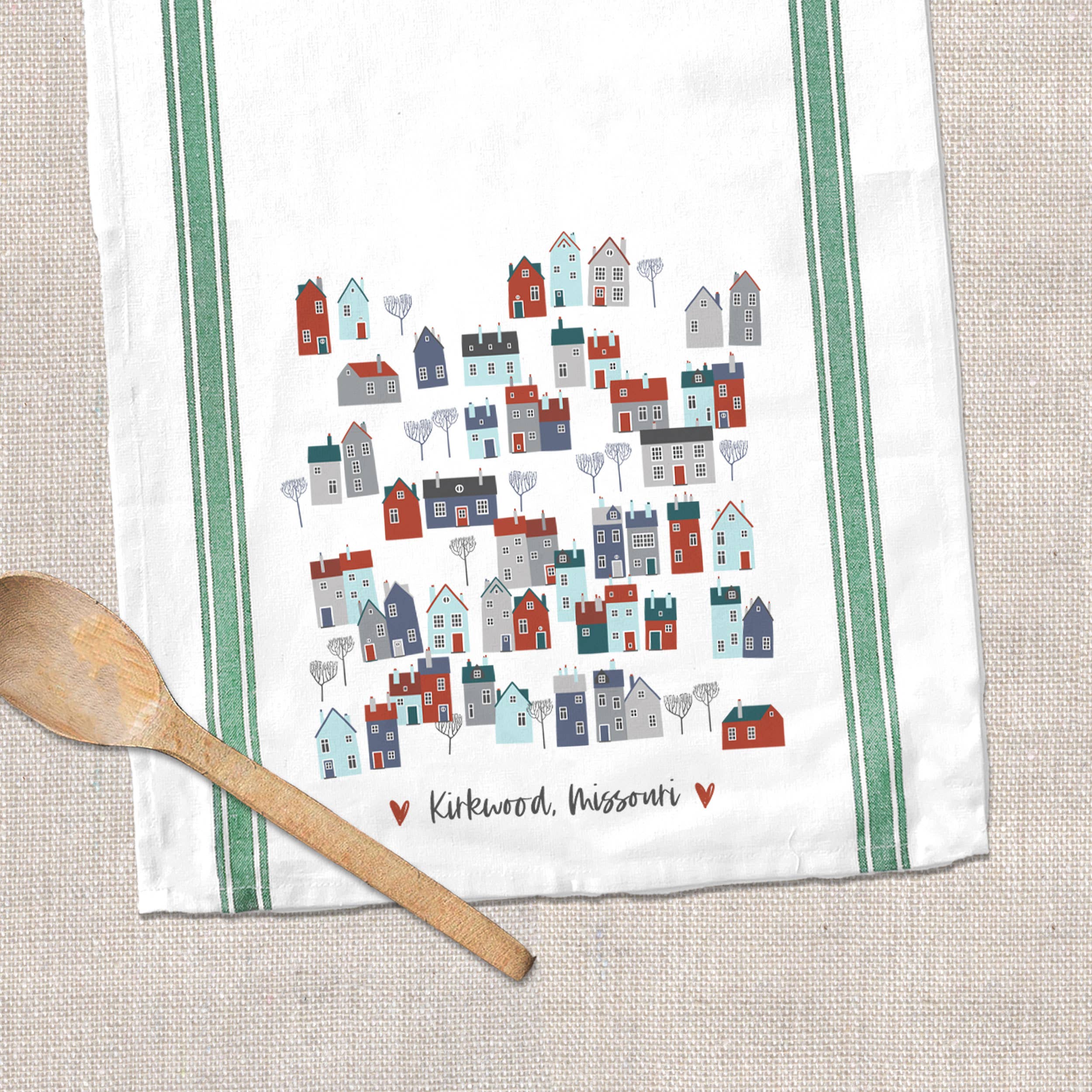 ZA Handmade Wholesale - Wholesale Tea Towel - Hometown Collection you customize with your hometown's name zipcode etc0