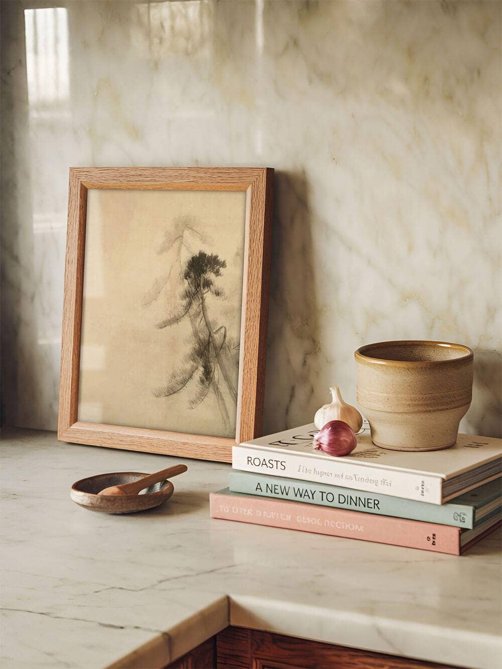 Modern Antique Prints - Wholesale Art Print - Wabi-Sabi Pine Sketch – Timeless Silence in the Mist VII4