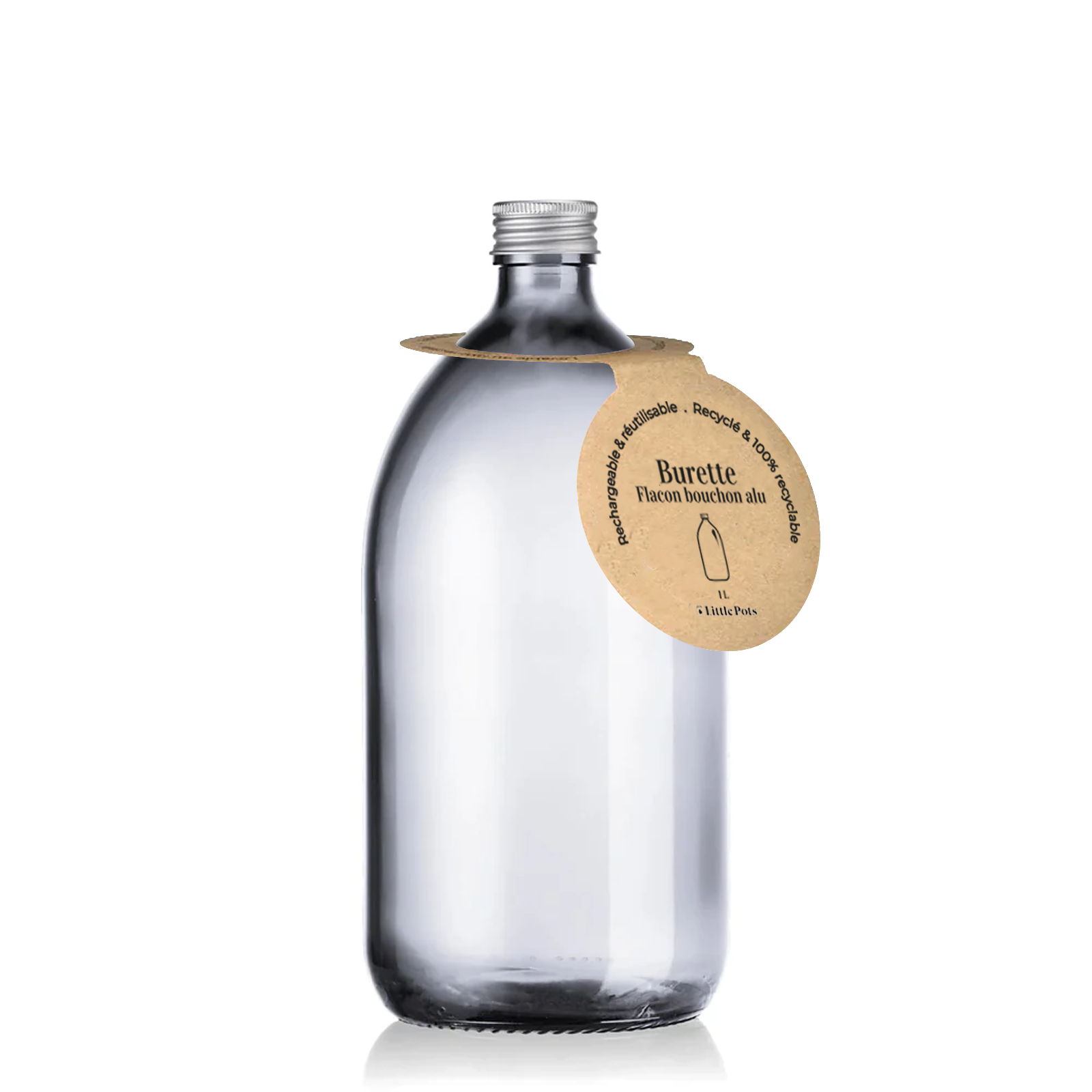 Little Pots - Vendita all'ingrosso Dispenser olio/aceto - Bottiglia ricaricabile in vetro riciclato bianco con tappo in alluminio6