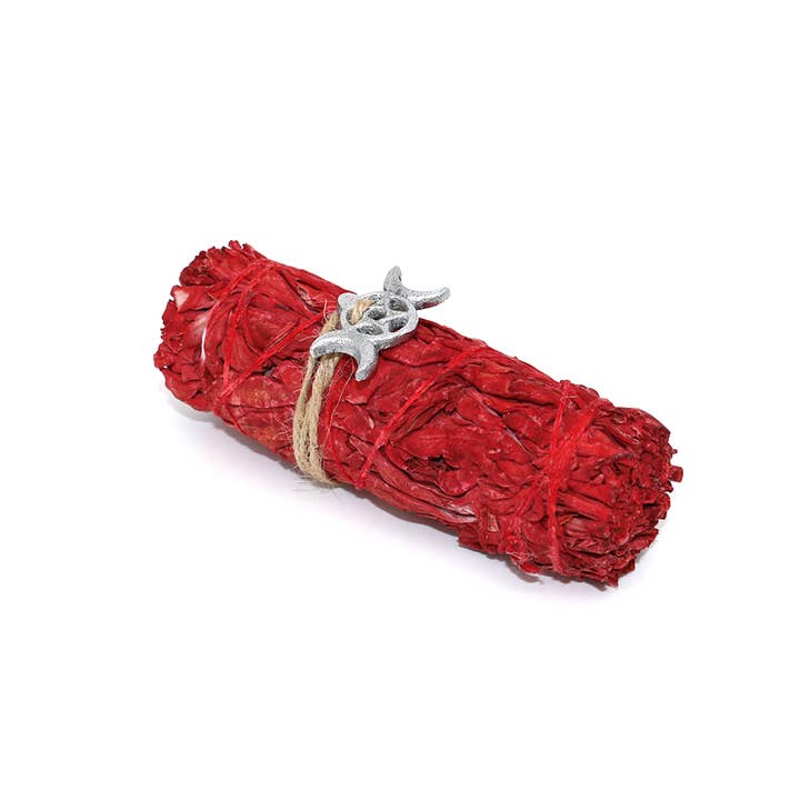 Dragons Blood Sage with Triple Moon Charm (4 in.) for wholesale by Designs by Deekay Inc.
