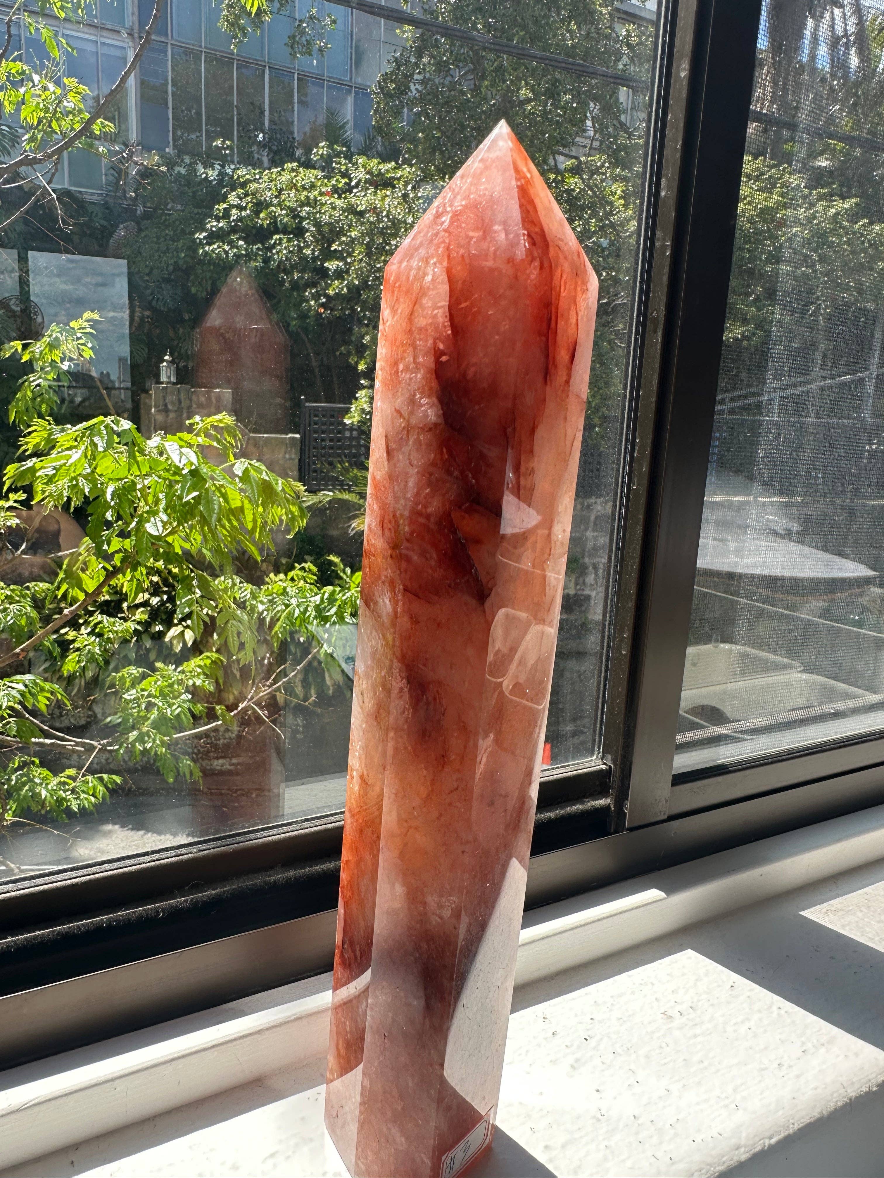 Moon Rituals - Wholesale Spiritual Stone/Crystal - Extra Large Fire Quartz Tower (Hematoid Quartz) | Powerful Grounding Crystal for Root Chakra Healing & Passion, christmas crystal gift #35