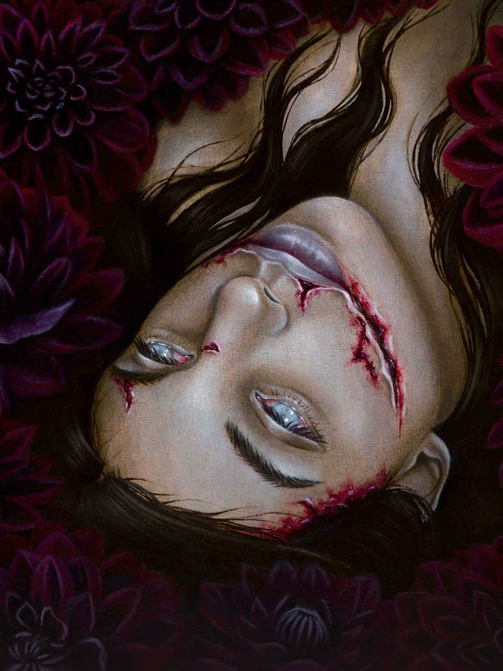 Fine Art Print "Black Dahlia" for wholesale by Destiney Hett Art