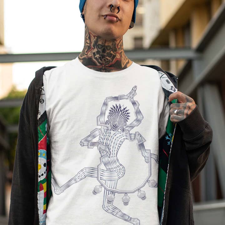 T-Shirt Homme Mahakala Made To Order - Blanc pour la vente par symbolika