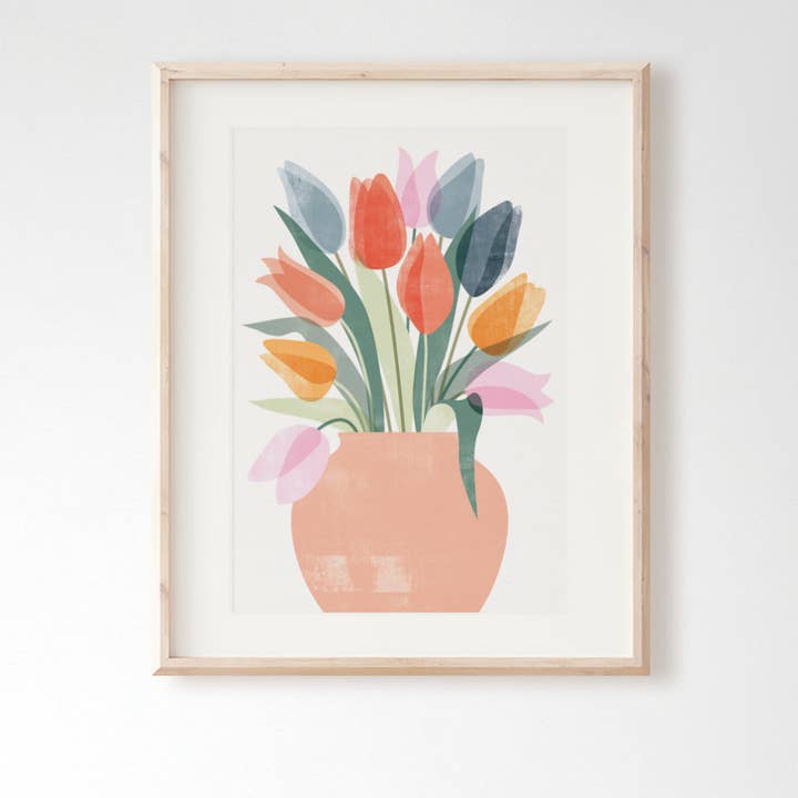 Tulips in Vase Art Print for wholesale by Rachel Mahon Print