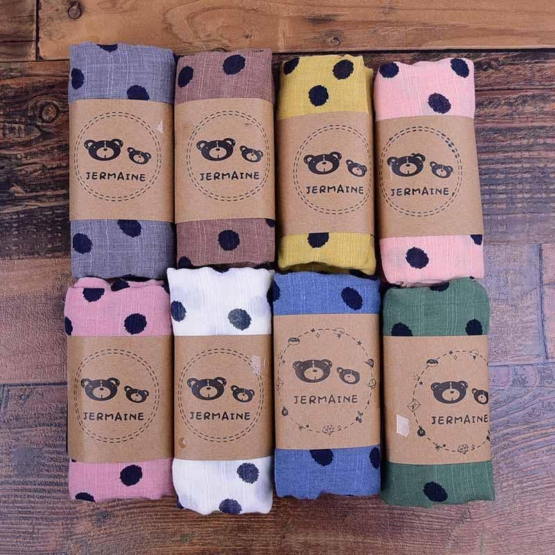 KiddieKickz - Wholesale Scarf - Kids - Children's Printed Dot Cotton and Hemp Warm Scarf8