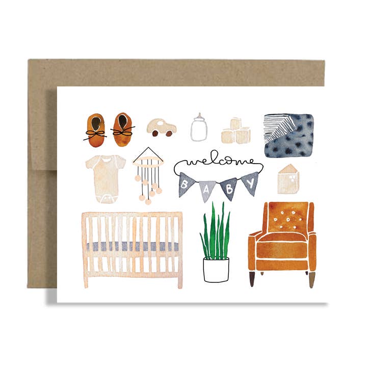 Tarjeta de Bienvenida Bebé para venta al por mayor de Common Silver