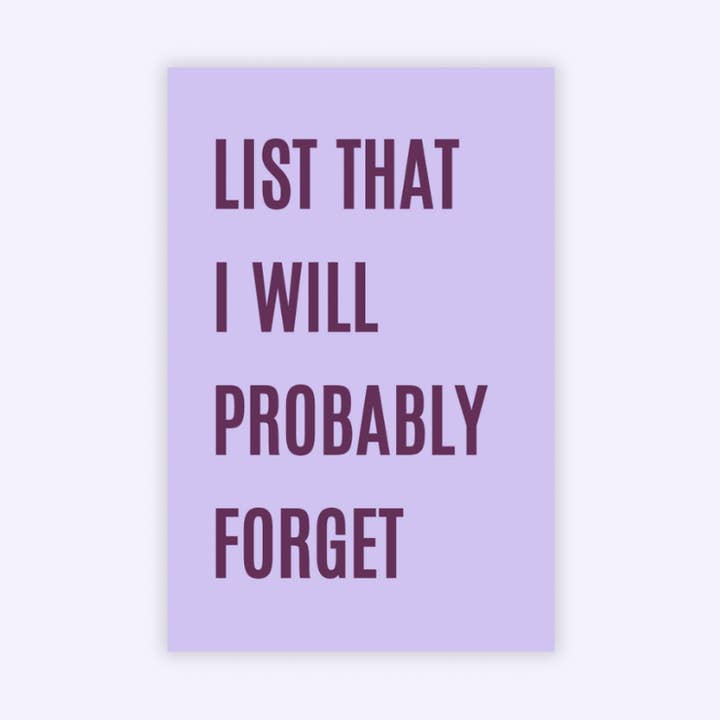 Liste que j'oublierai probablement - Aimant pour la vente par Peak To Pine Designs