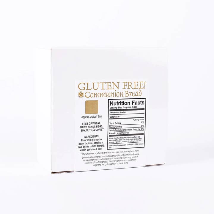 Swanson Christian Products - Wholesale Bread/Tortilla - Communion Bread Squares Gluten Free Swanson 200Ct