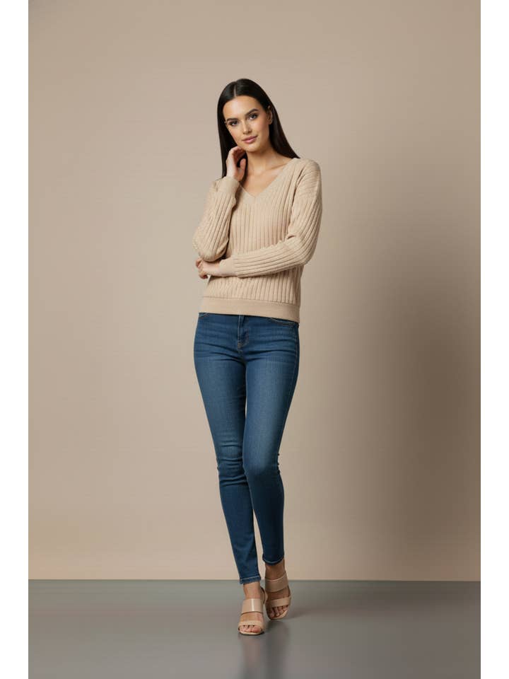 IVE - Wholesale Knit Sweater - Women's - Knit Long Sleeve Cut Out Tie Back Sweater4