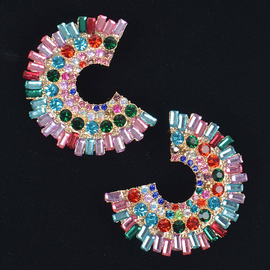 3AM BY H&D ACCESSORIES - Wholesale Dangle Earrings - Multi Shape Rhinestone Earring3