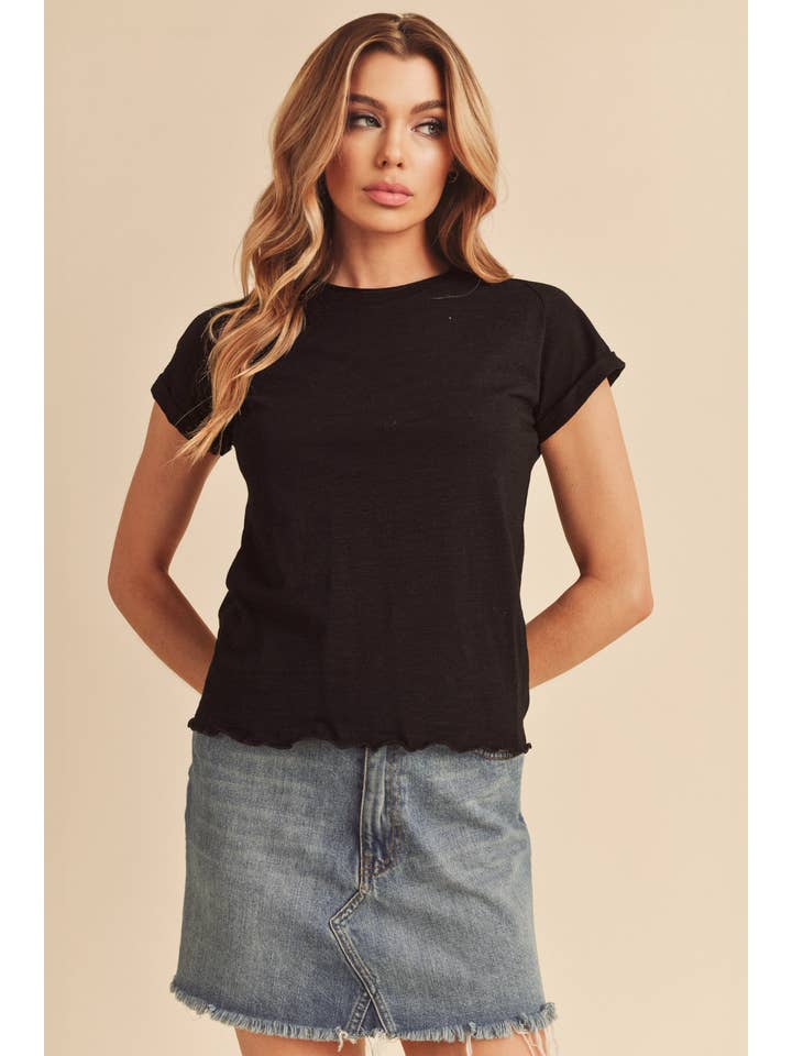 AEMI + CO - Wholesale T-Shirt - Women's - 8219BK Gwen Tee 1
