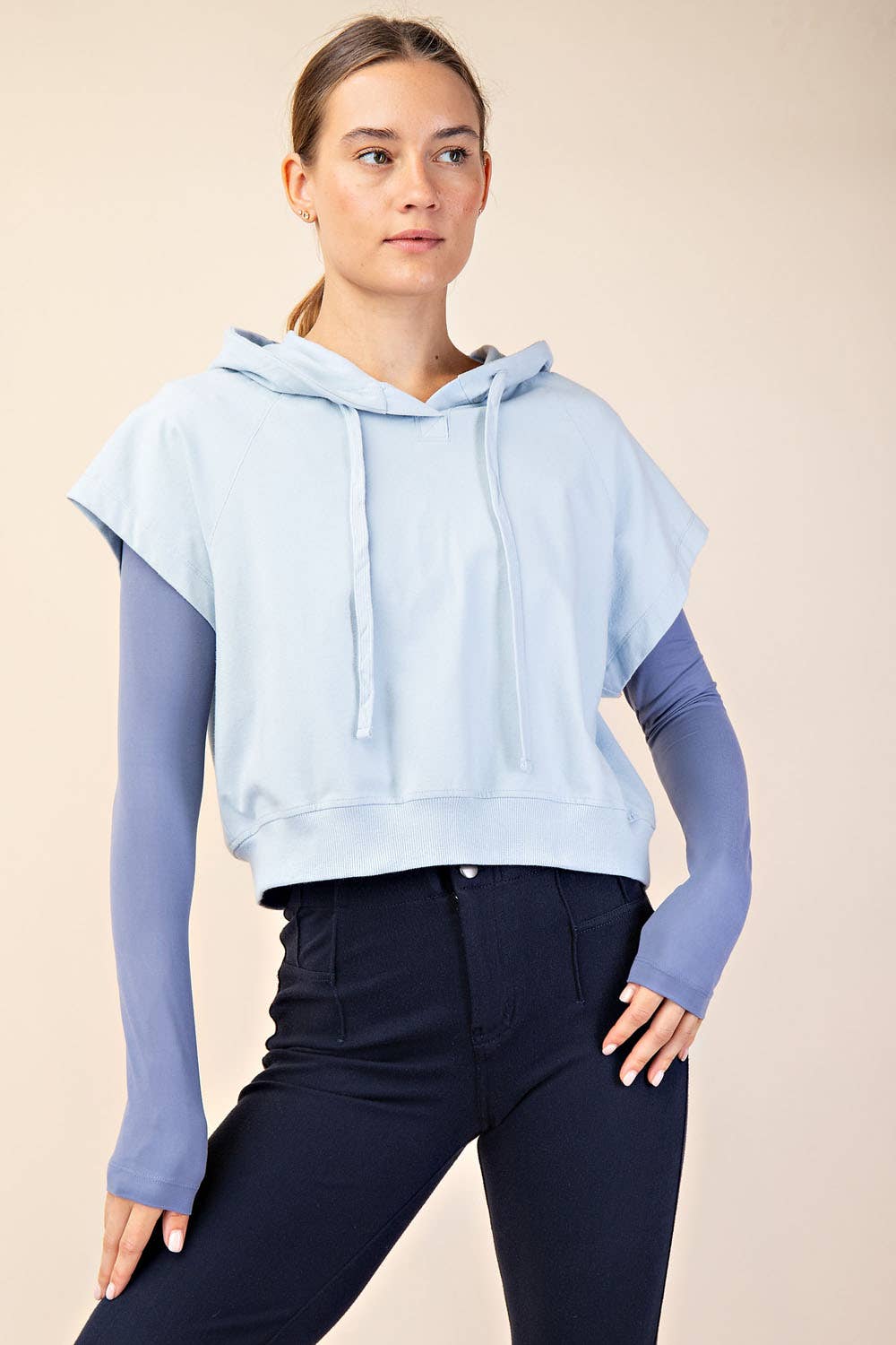 Rae Mode - Wholesale Hoodie - Women's - COTTON LYCRA SHORT SLEEVE HOODIE TOP28