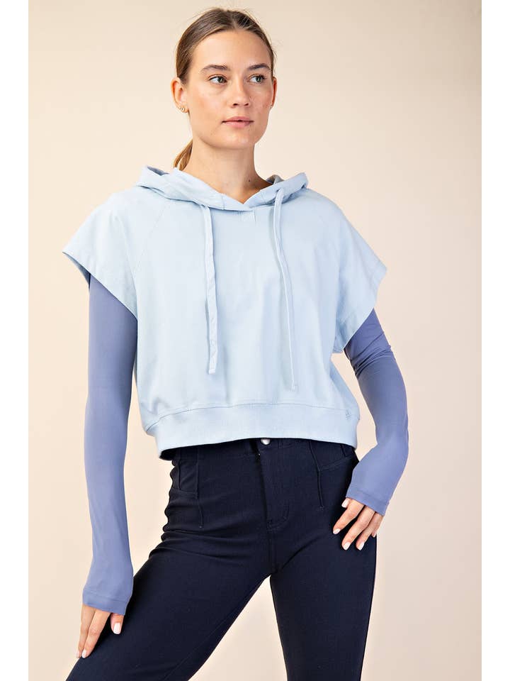 Rae Mode - Wholesale Hoodie - Women's - COTTON LYCRA SHORT SLEEVE HOODIE TOP28