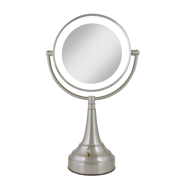 Lighted Makeup Mirror with Magnification & Battery/Cordless for wholesale by Zadro, Inc.