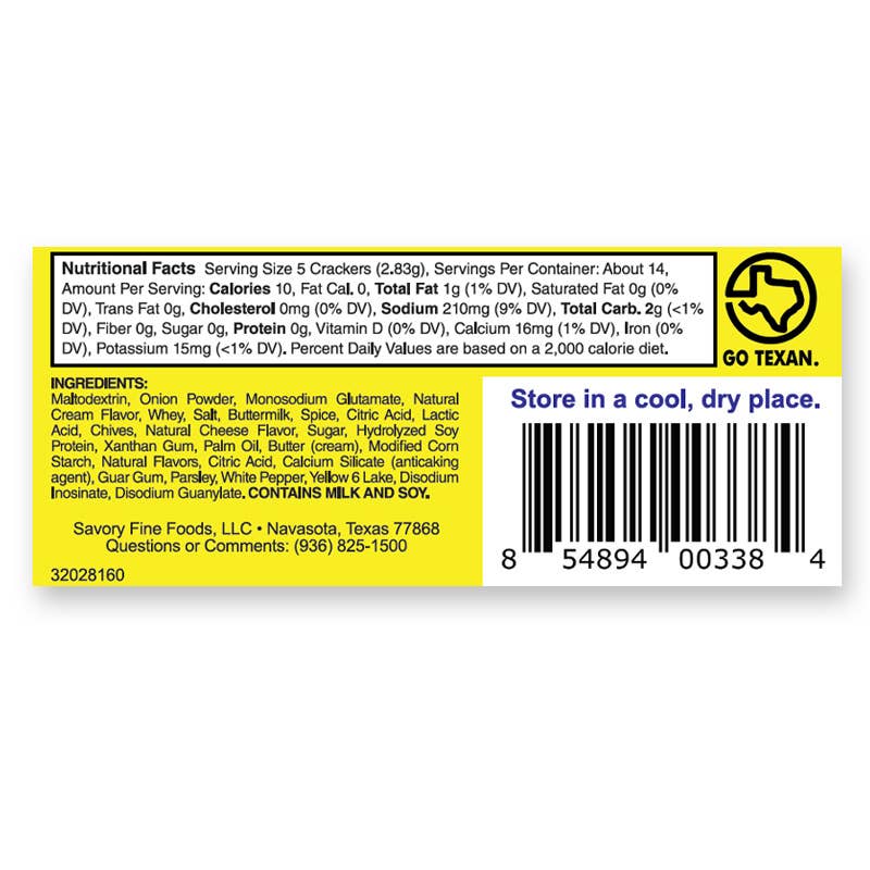 Savory Fine Foods LLC - Wholesale Dried Spice Mix - Savory Party Cracker Seasoning - Sour Cream & Onion (25 ct)2