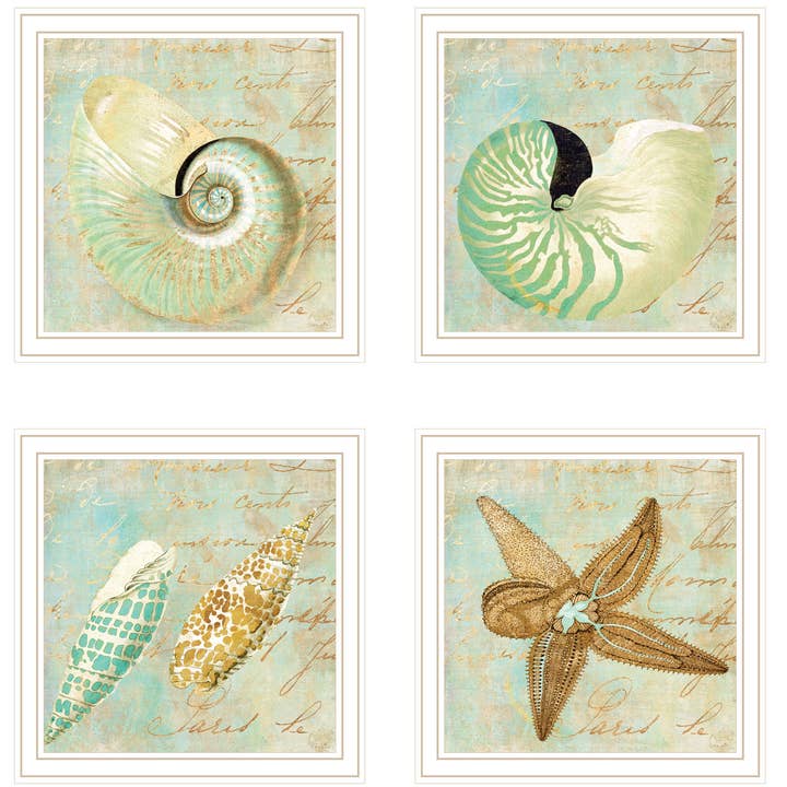 „Ocean Collection" 4-delt vignet af Sophie 6 for engroshandel hos Trendy Decor 4U