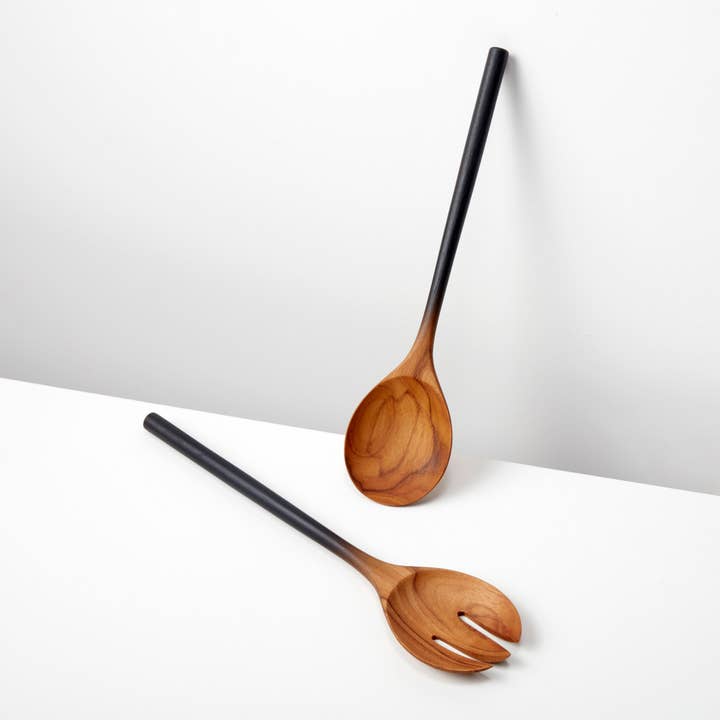 Teak Black Ombre Serving Set for wholesale by Be Home