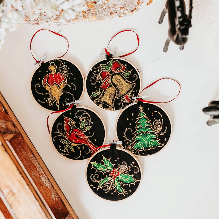 Sewing From The Hart - Wholesale Ornament - Embroidery Hoop Christmas Ornaments2