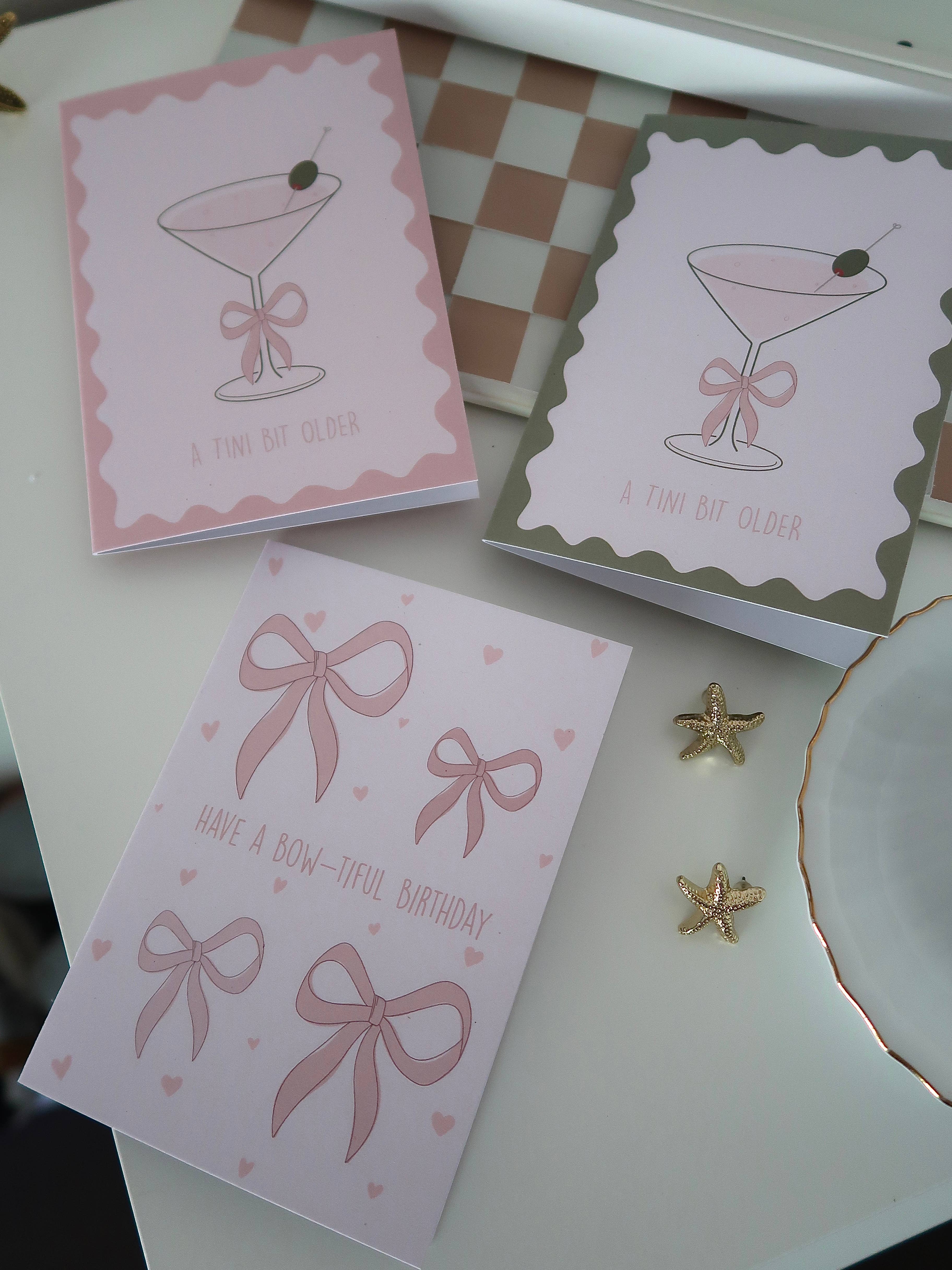 From Rosalie - Wholesale Birthday Card - Tini Bit Older Birthday Card | Wavy Green | Martini 1