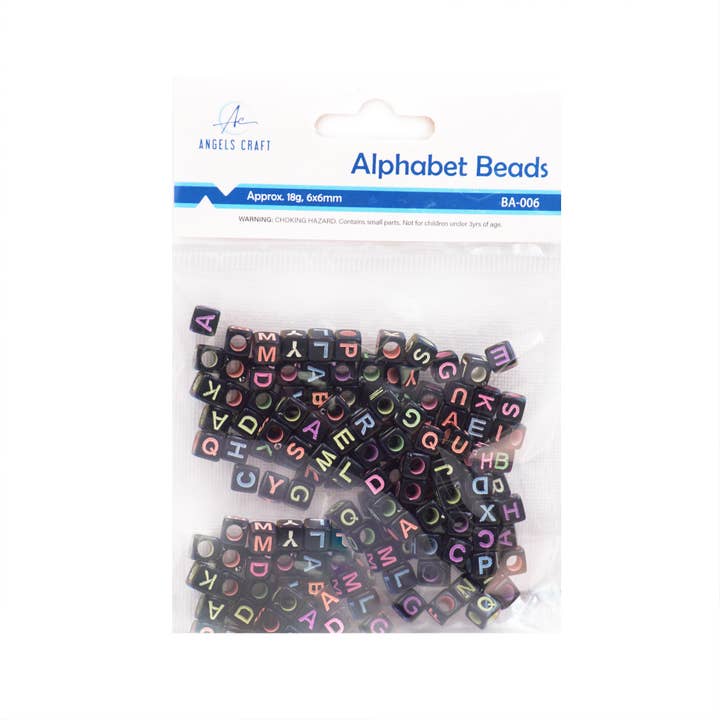 Angels Craft - Wholesale Beads - Alphabet Beads - Cube Shape (4 colors available)