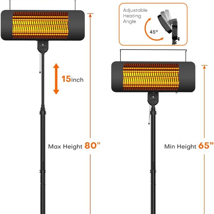 Above Edge - Vendita all'ingrosso Ornamenti/decorazioni per esterni - Riscaldatore per garage, riscaldatori da esterno da 1500 W per patio1
