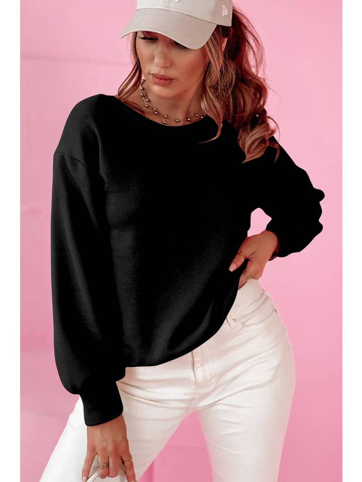 Amaryllis Apparel - Wholesale Sweatshirt - Women's - Back Bowknot Sweatshirt23