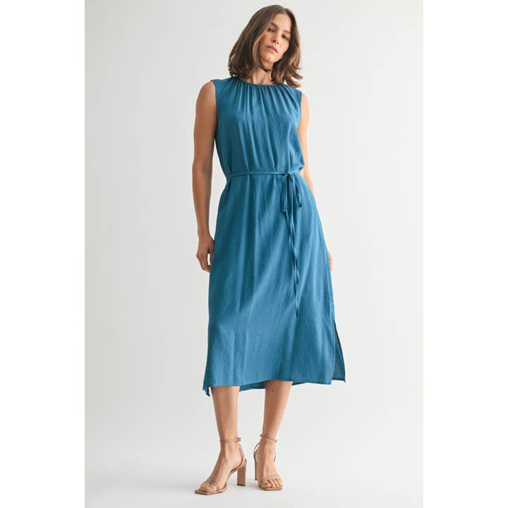 FUN2FUN - Wholesale Dress - Women's - SHIRRING NECK DETAIL SLVLESS DRESS
