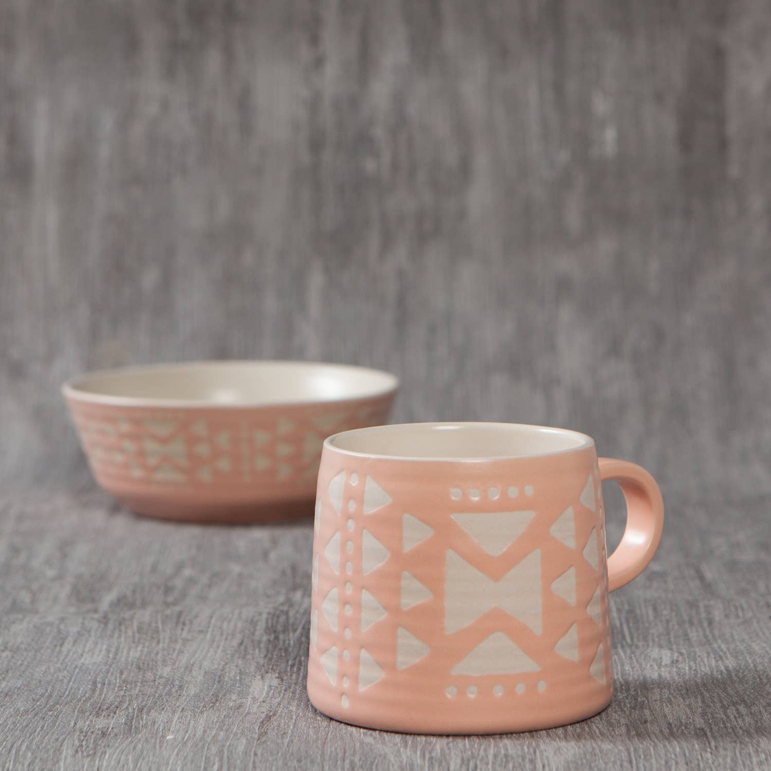 Danica Studio - Wholesale Coffee Mug - Danica Studio Pink Imprint Stoneware Mugs 12 oz3