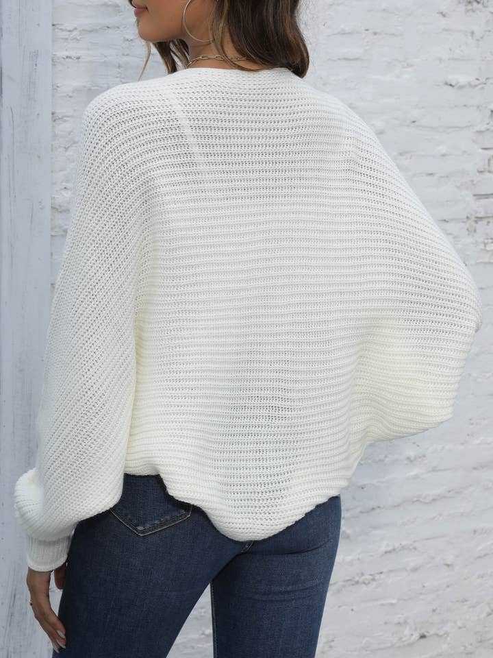 Rosa Clothing - Wholesale Cardigan - Women's - plain bat-wing sleeve Knit cardigan3