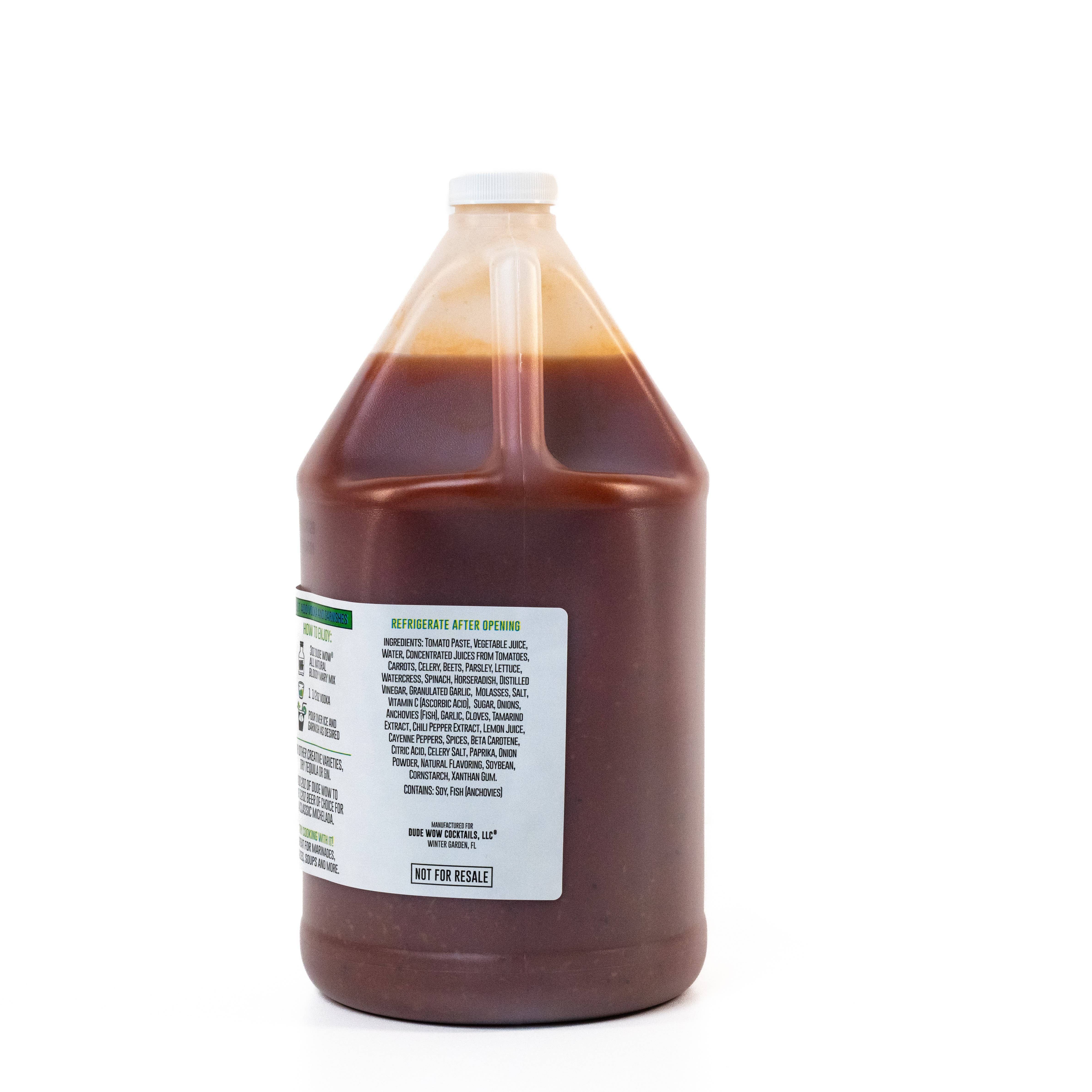 Dude Wow Cocktails - Wholesale Cocktail Mix/Syrup - Dude Wow All Natural Bloody Mary - Gallon (4Gal/1Cs)1