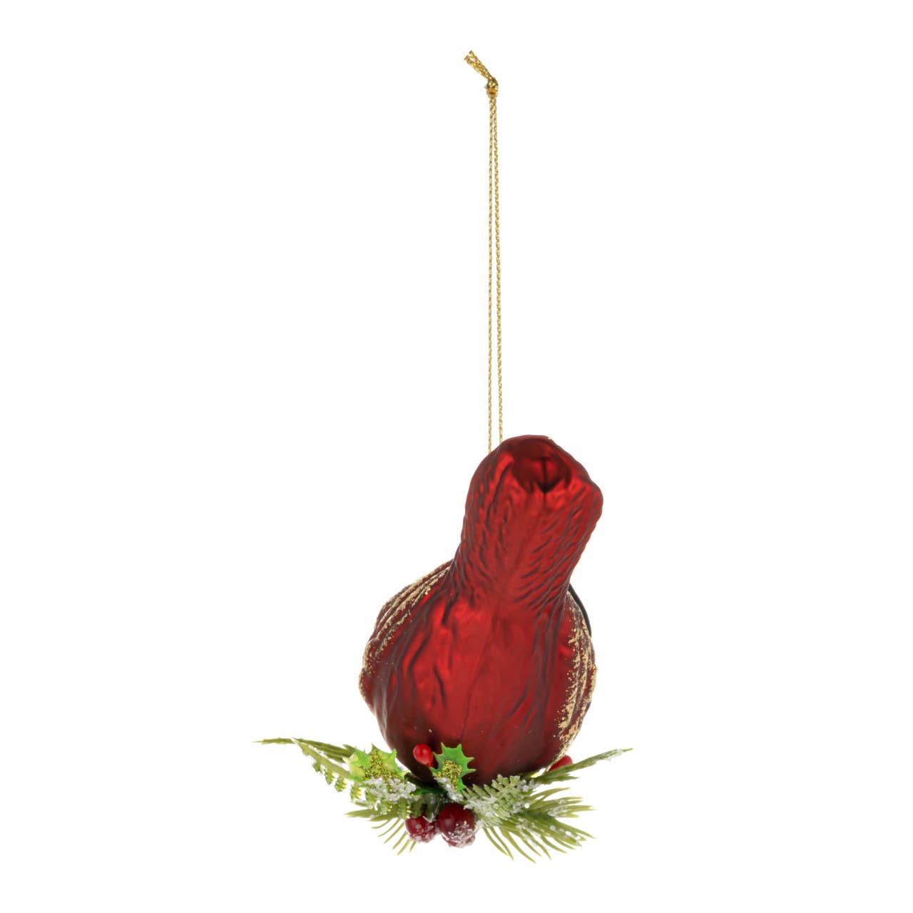 DEMDACO - Wholesale Ornament - Red & Gold Cardinal with Holly Ornament3
