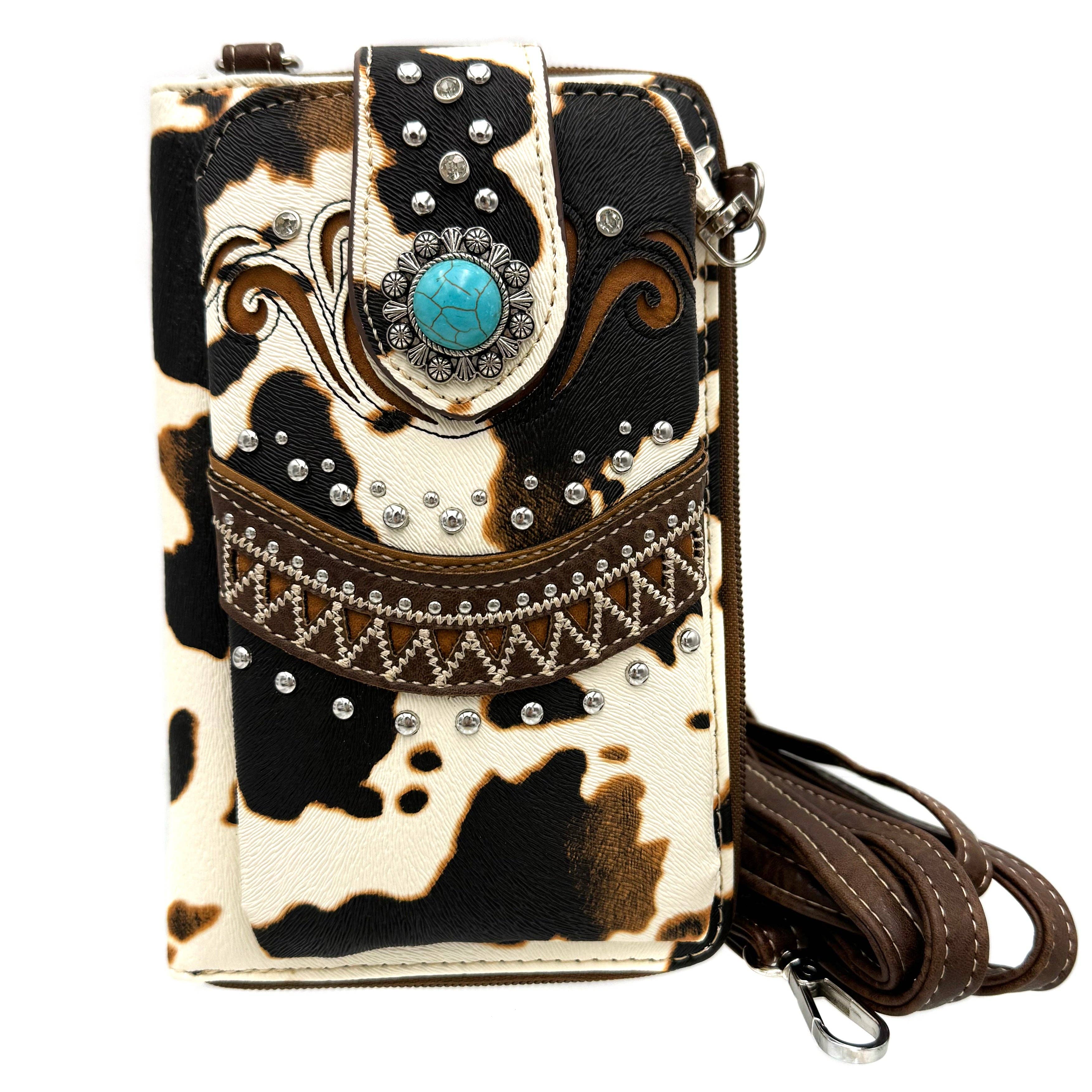 Lunar Deer – wholesale Phone wallet – women's – Bella Cow Print Western Phone Wallet1