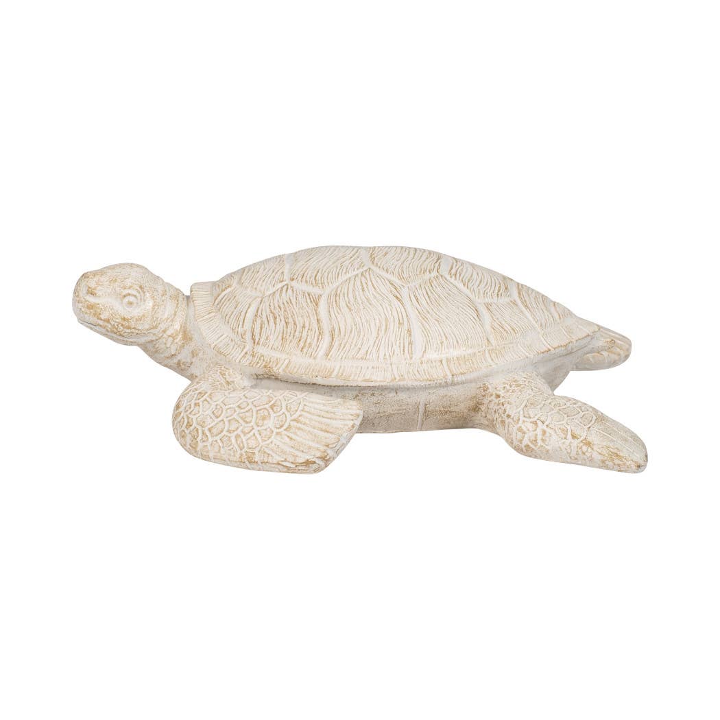 Sagebrook Home - Wholesale Decorative Figurine - Decorative Figurine - Ivory Resin Solid Sea Turtle. 10 in.4