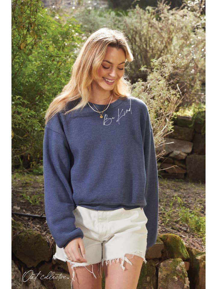 OAT COLLECTIVE - Wholesale Graphic Sweatshirt - Women's - BE KIND Mid Graphic Sweatshirt6