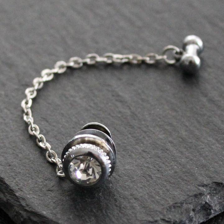 Pince à cravate avec chaîne, pince à cravate fabriquée à la main, unique pour la vente par COOLMENCLUB