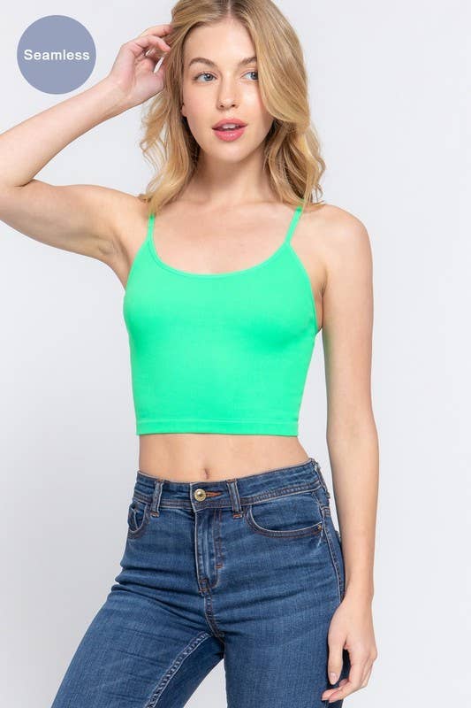 Active Basic | Active USA - Vente Caraco – femme - Camisole côtelée sans coutures à col rond4
