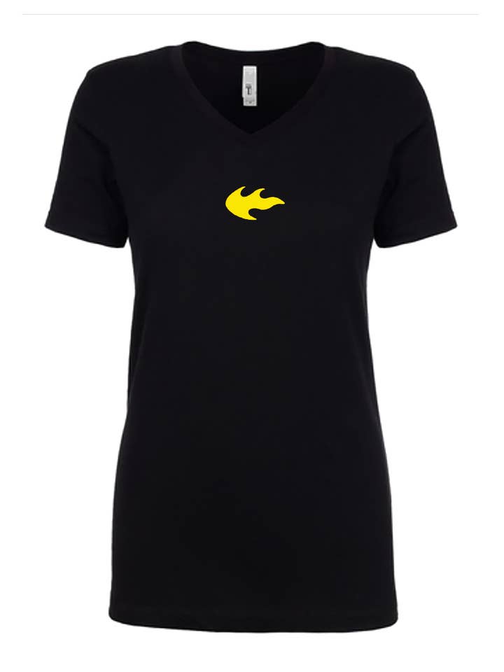 T-shirts à col en V Blaze pour femmes pour la vente par Gods of Gridiron War