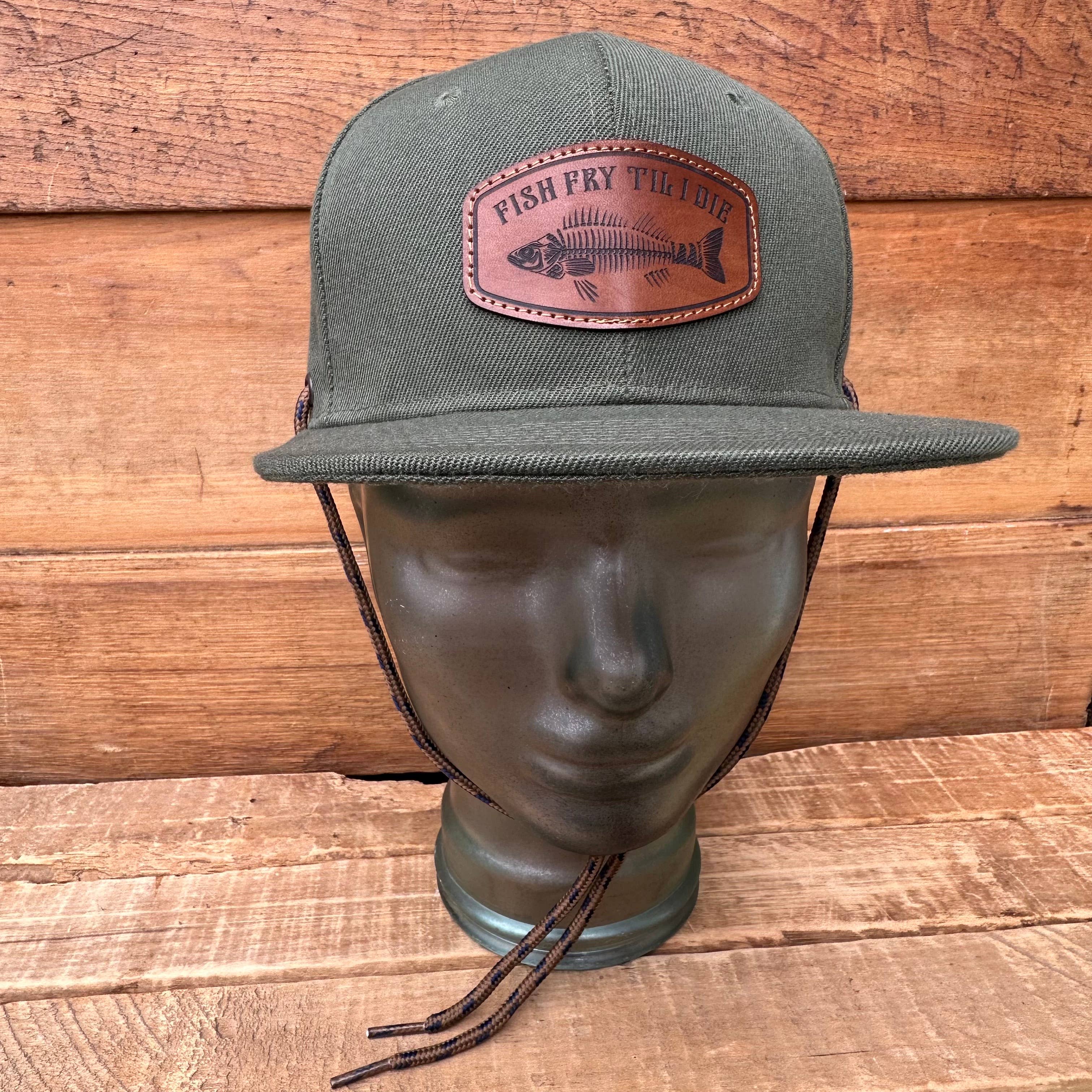 Midwest Apparel - Wholesale Flat Brim Cap - Unisex - Olive Green Fish Fry Hat5