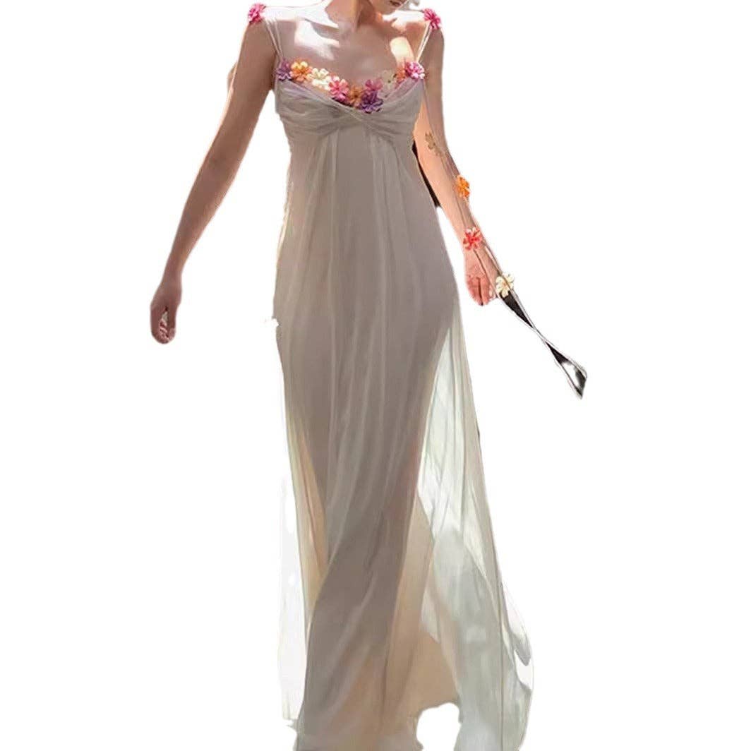 Creme Hvid Acetat Slipkjole Æterisk Luksuriøs Ferieklar #2 for engroshandel på Faire15