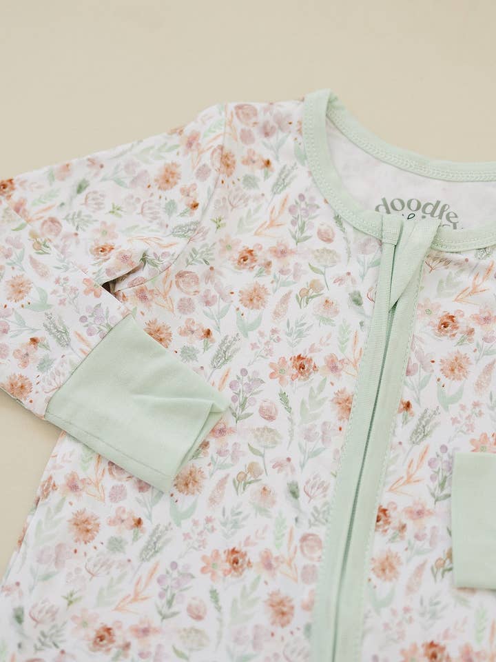 doodle & jack - Wholesale Jumpsuit - Baby - Wildflower Bamboo Zippy
