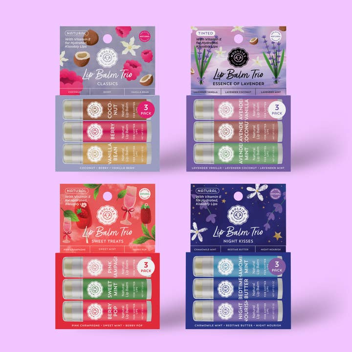 Core Collection Lip Balm Bundle Assortment – 4 SKU 3 of Each for wholesale by Woolzies