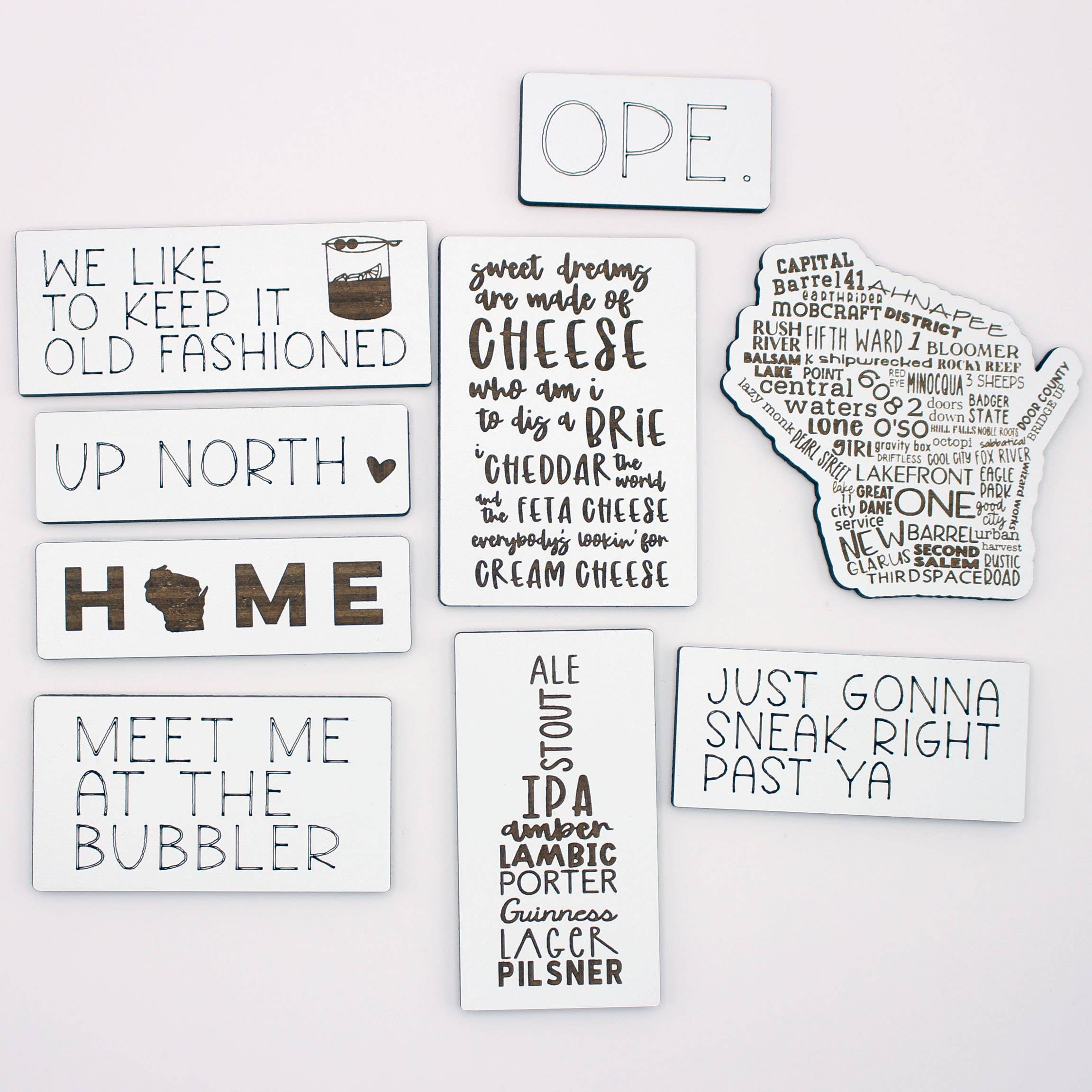 Novotny Designs - Wholesale Magnet - Wisconsin themed refrigerator magnet set0