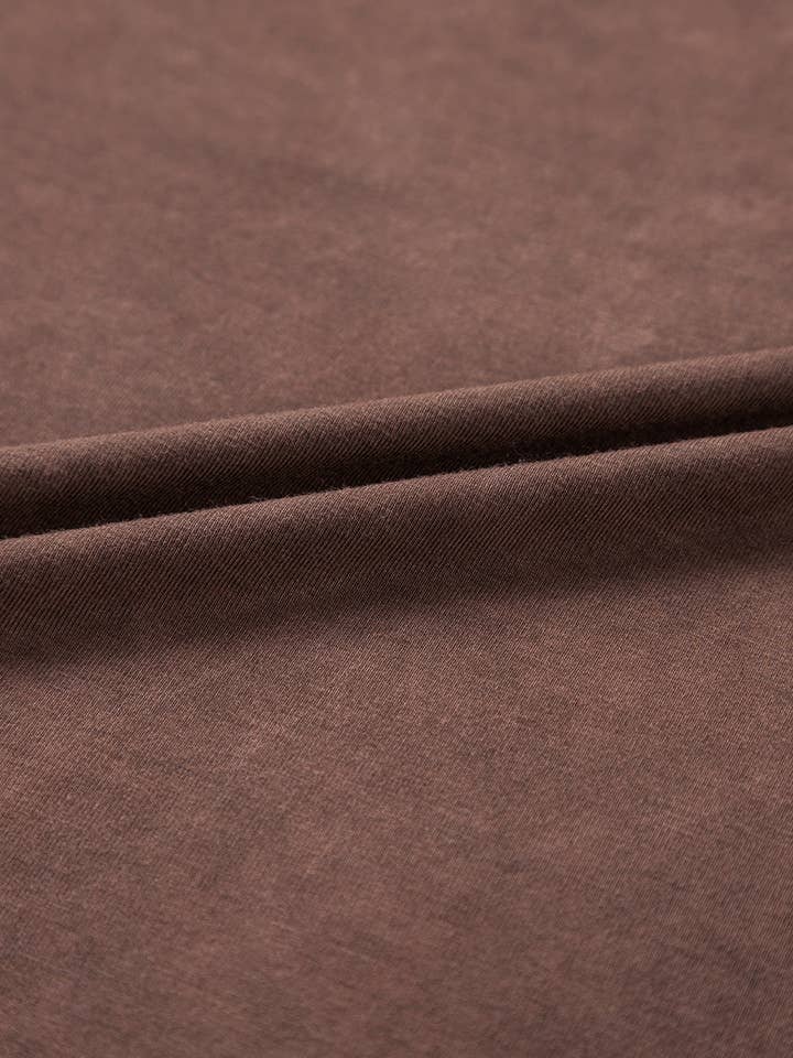 Chestnut Mineral Wash Criss Cross V Neck Casual T Shirt for wholesale on Faire7