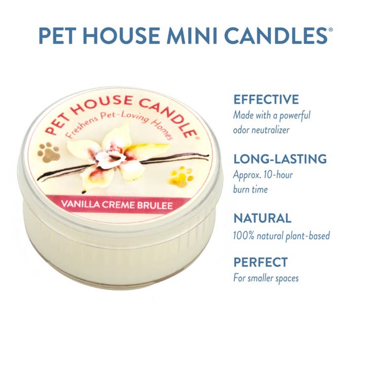 Pet House by One Fur All - Wholesale Travel Candles - Vanilla Crème Brulee Mini Candle 1.5 oz1