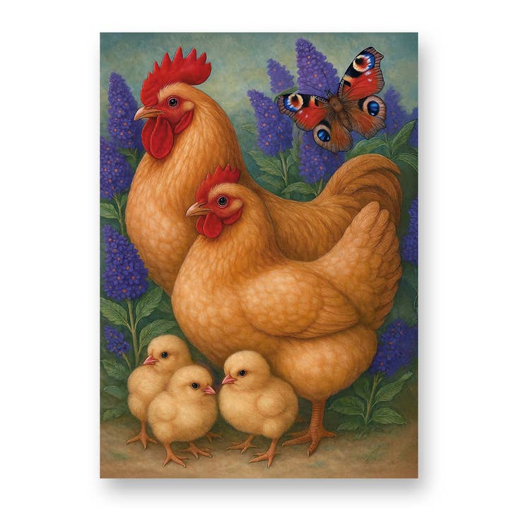 Buff Orpington Chickens Greeting Card with Envelope for wholesale by Creative Carousel Publishing