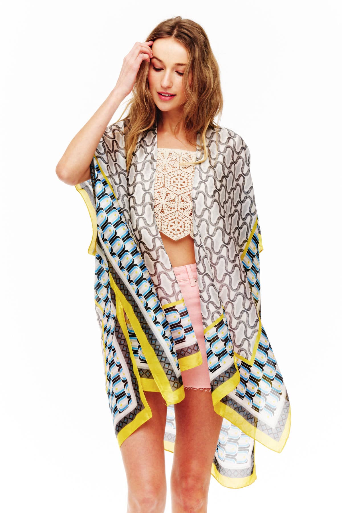 JOIA ACCESSORIES - Vente Kimono – femme - KIMONO EN SOIE IMPRIMÉ MULTICOLORE, BAAP 25133